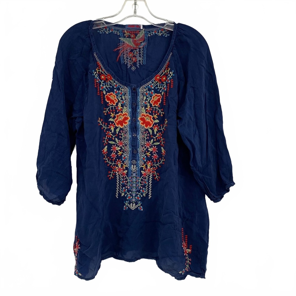 Johnny Was Blue Tunic | Womens L